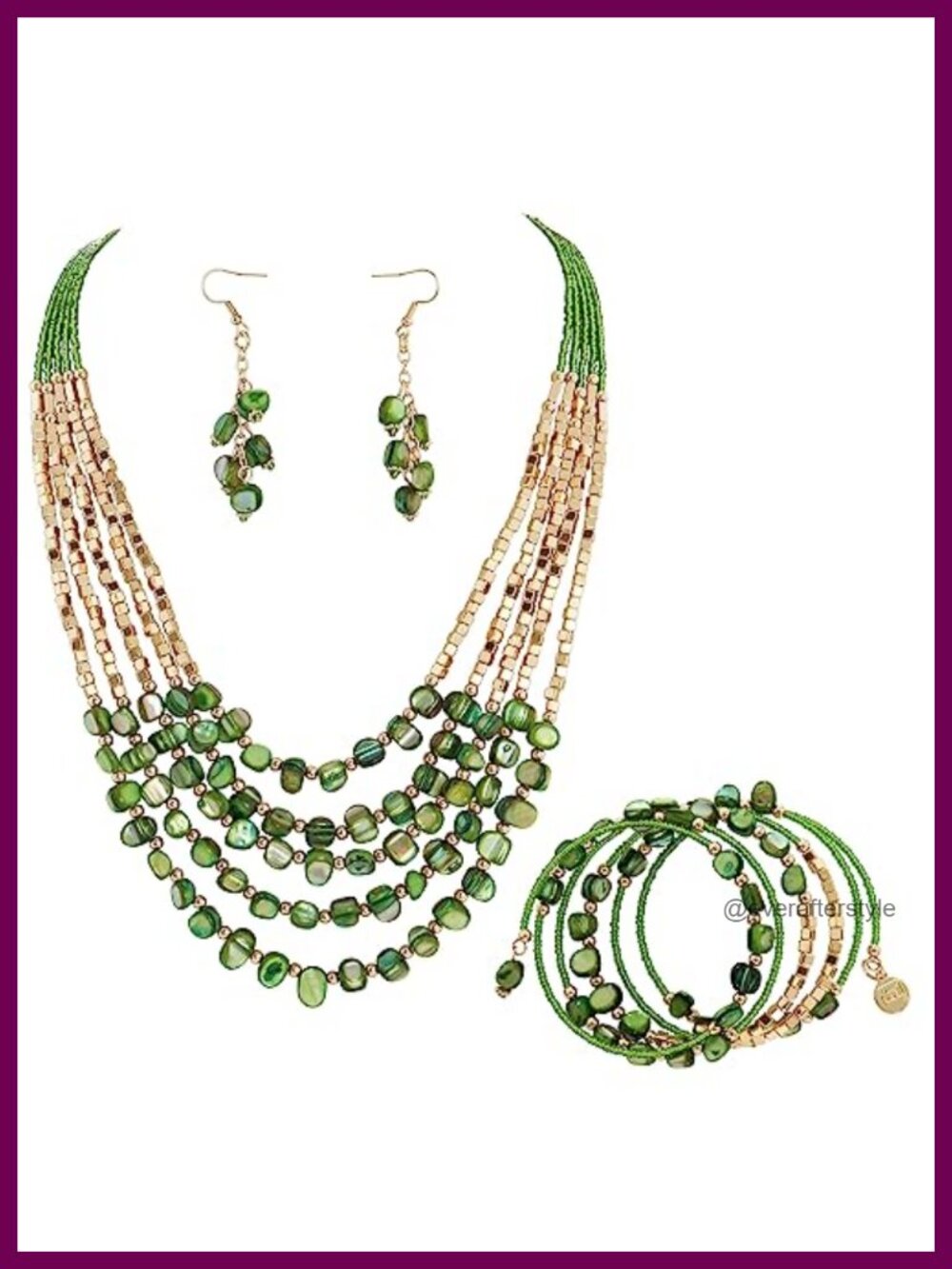 Bohemian Shell Beaded Necklace & Matching Earrings Set Women's Beach Vacation